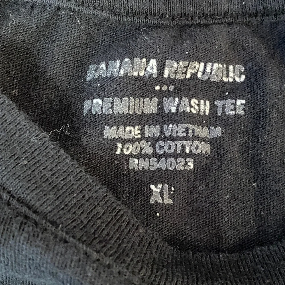 Banana Republic Mens Premium Wash‎ T Shirt XL Tee Black Short Sleeve Crew